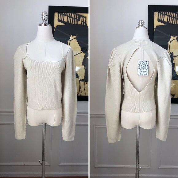 NWT Free People Saffron Open Back Sweater $128 S - Picture 3 of 14